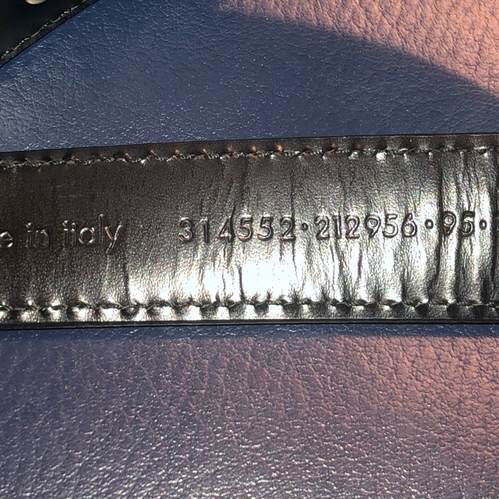 SAINT LAURENT MEN’S CLOUS MONET BLACK LEATHER BELT SILVER STUDS XL SZ 95 - Picture 9 of 14